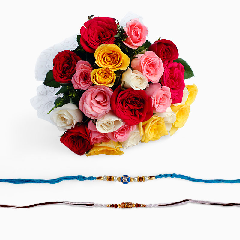 Set of Two Rakhi with Mix Roses