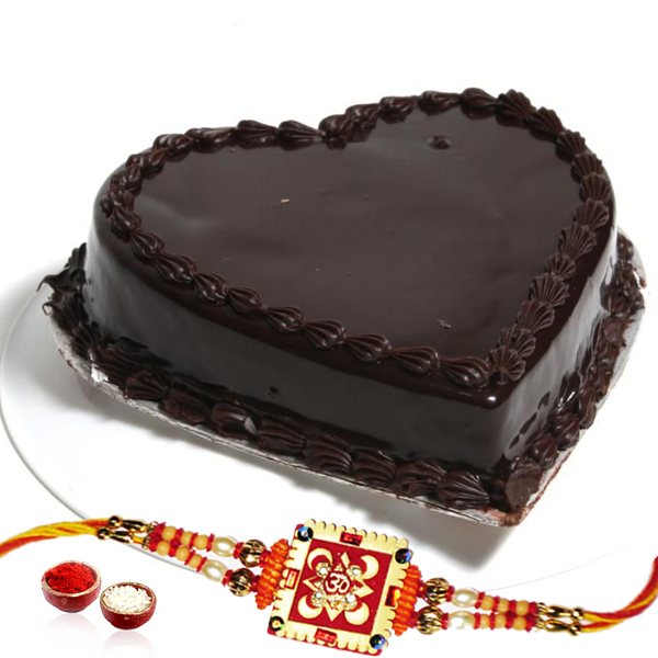 Heartshape Chocolate Cake and Rakhi