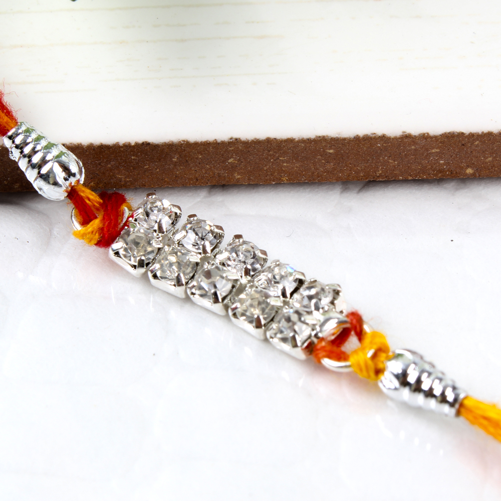 Silver effect Diamond Rakhi