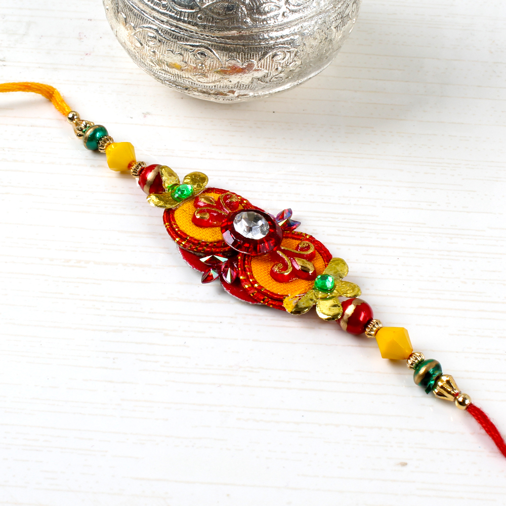 Traditional Colourful Beads Rakhi