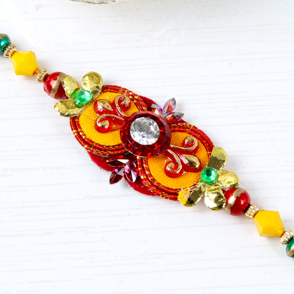 Traditional Colourful Beads Rakhi