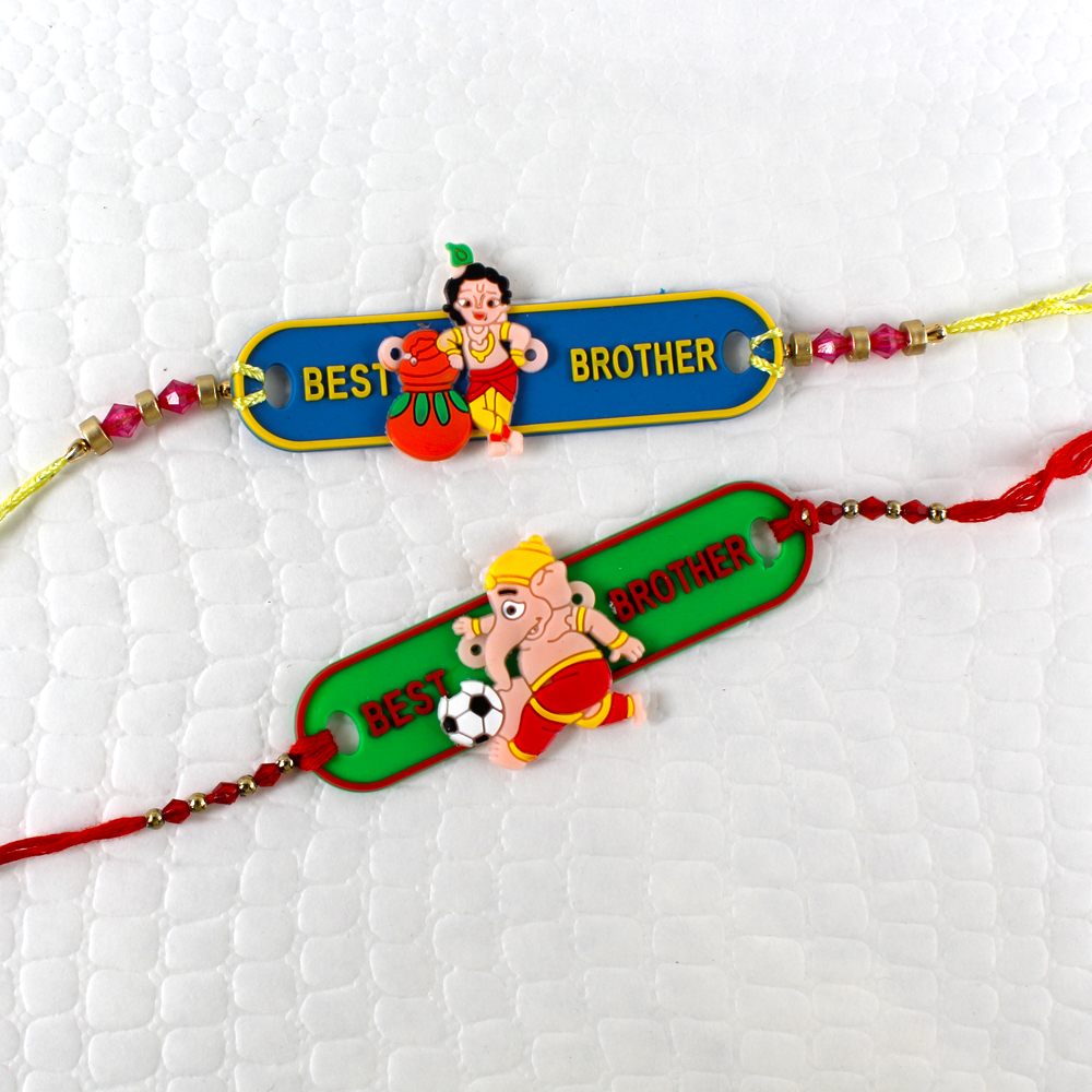 Ganesha and Krishna Kids Rakhi