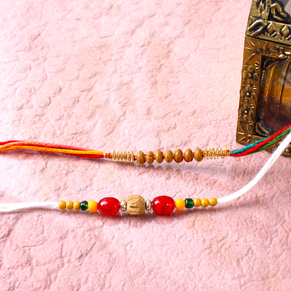 Designer Wooden Beads 2 Rakhis