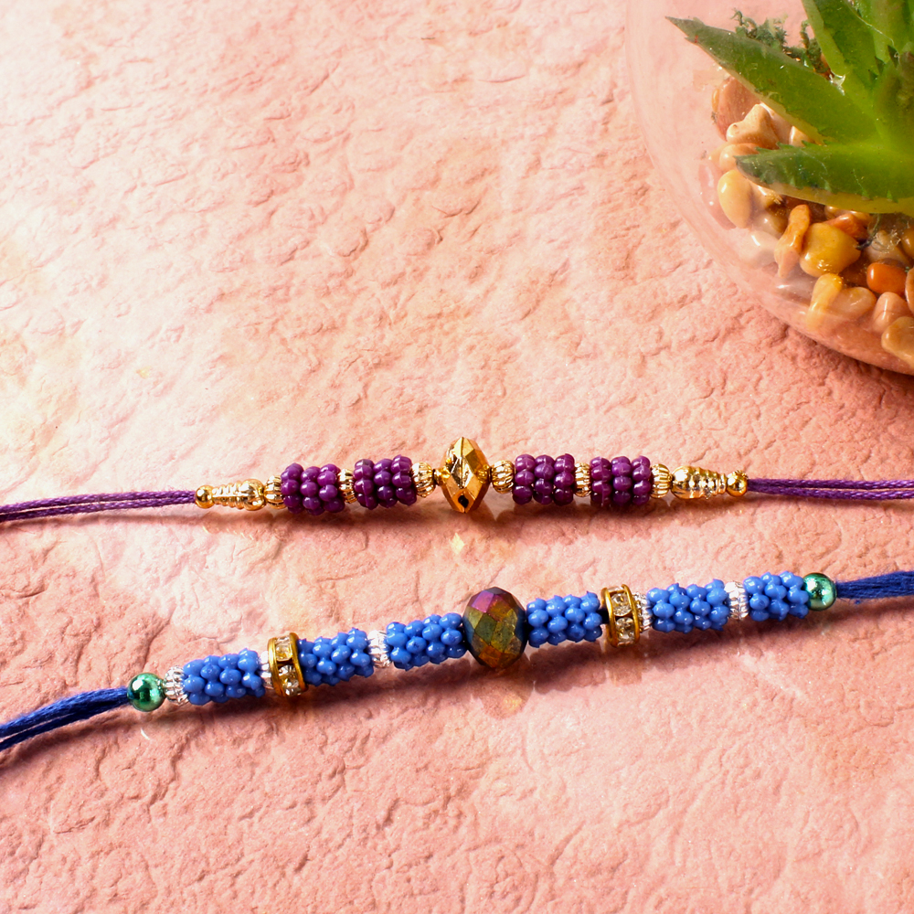 Set of 2 Threads of Beads Rakhi