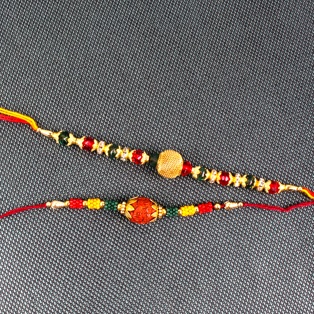 Set of 2 Multi Color beads Rakhis