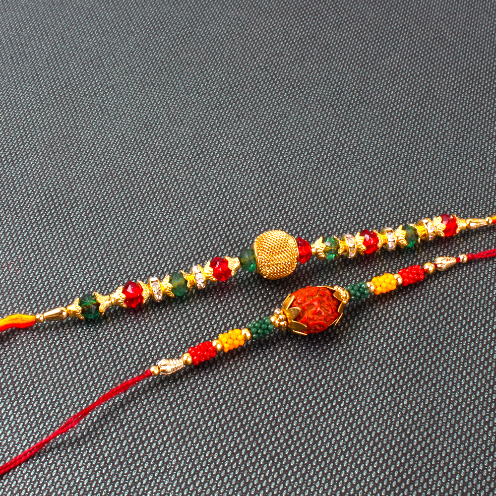 Set of 2 Multi Color beads Rakhis