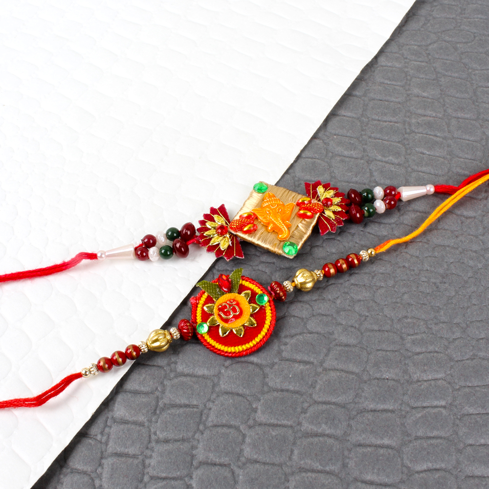 Set of 2 Traditional Design Rakhis