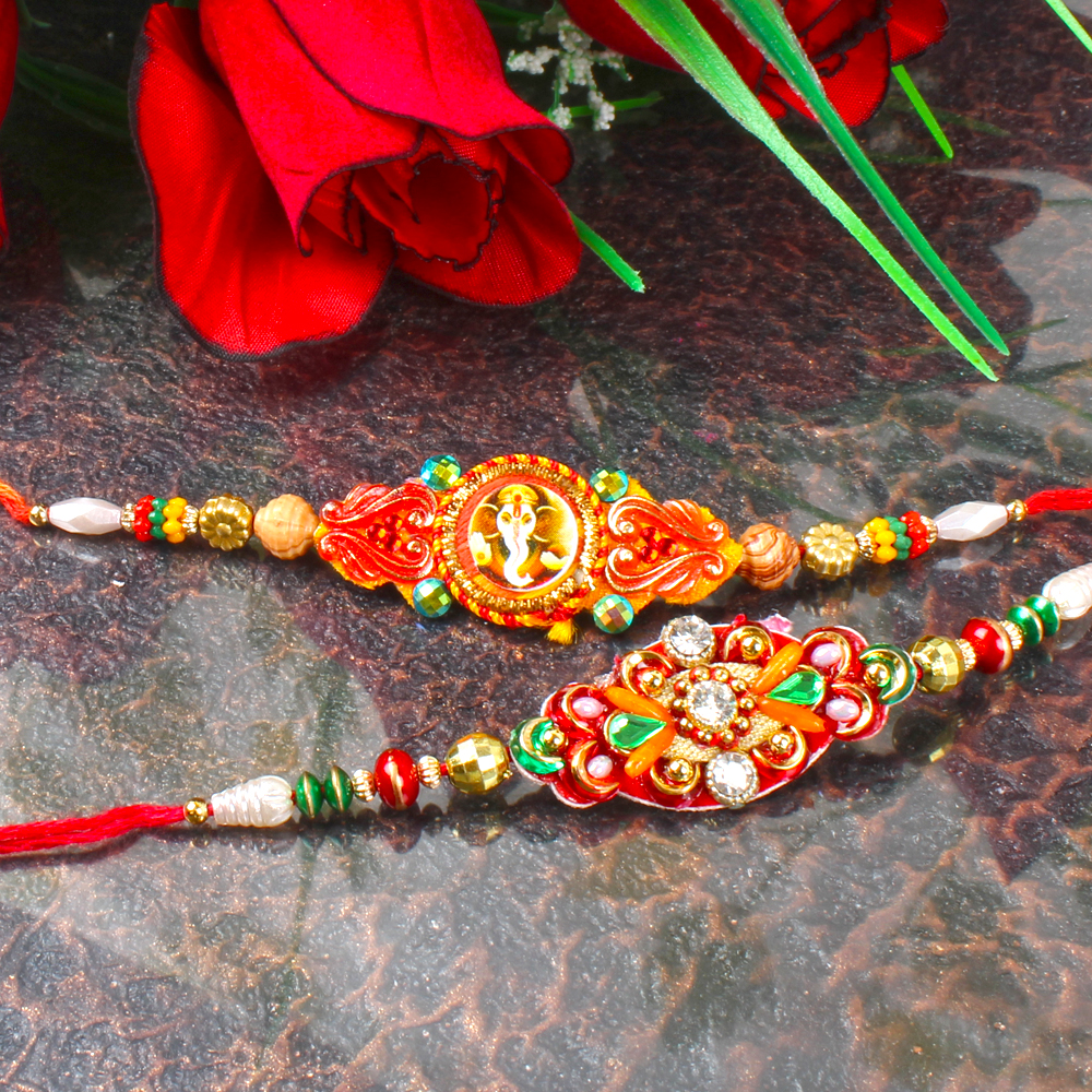 Fancy Rakhi with Ganesha Rakhi