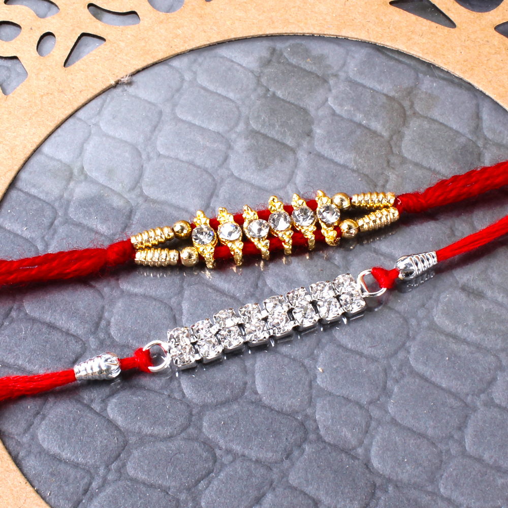 Diamond Studded Two Designer Rakhis