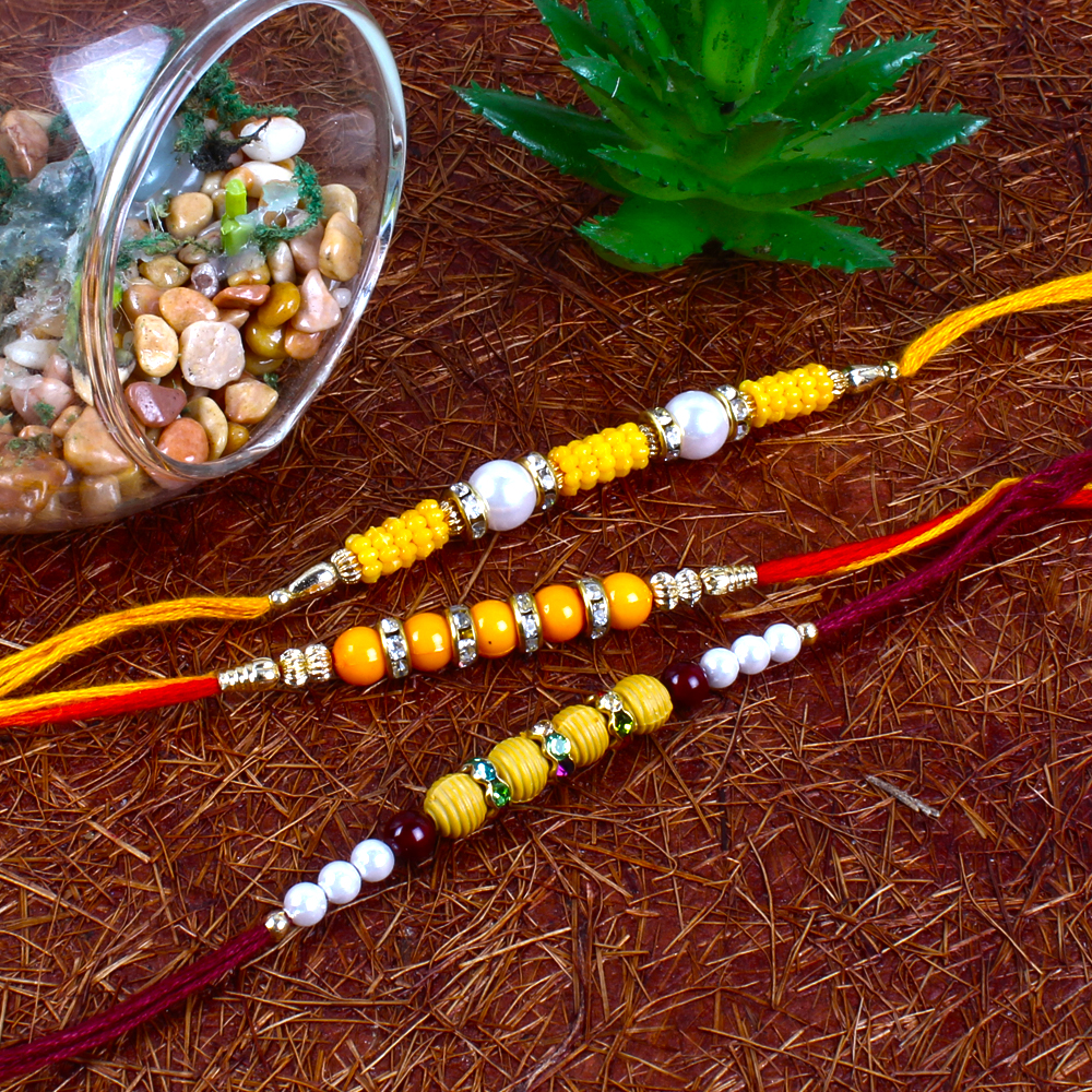 Pearl Beads Rakhi Combo