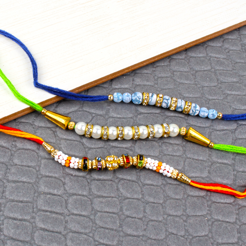 Pearl Colorful Beads Rakhi