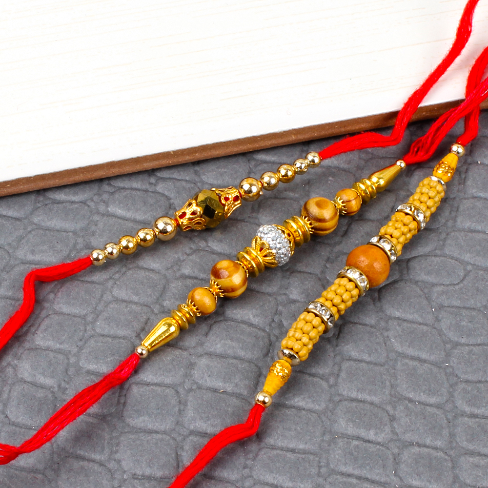 Golden Beads Rakhi