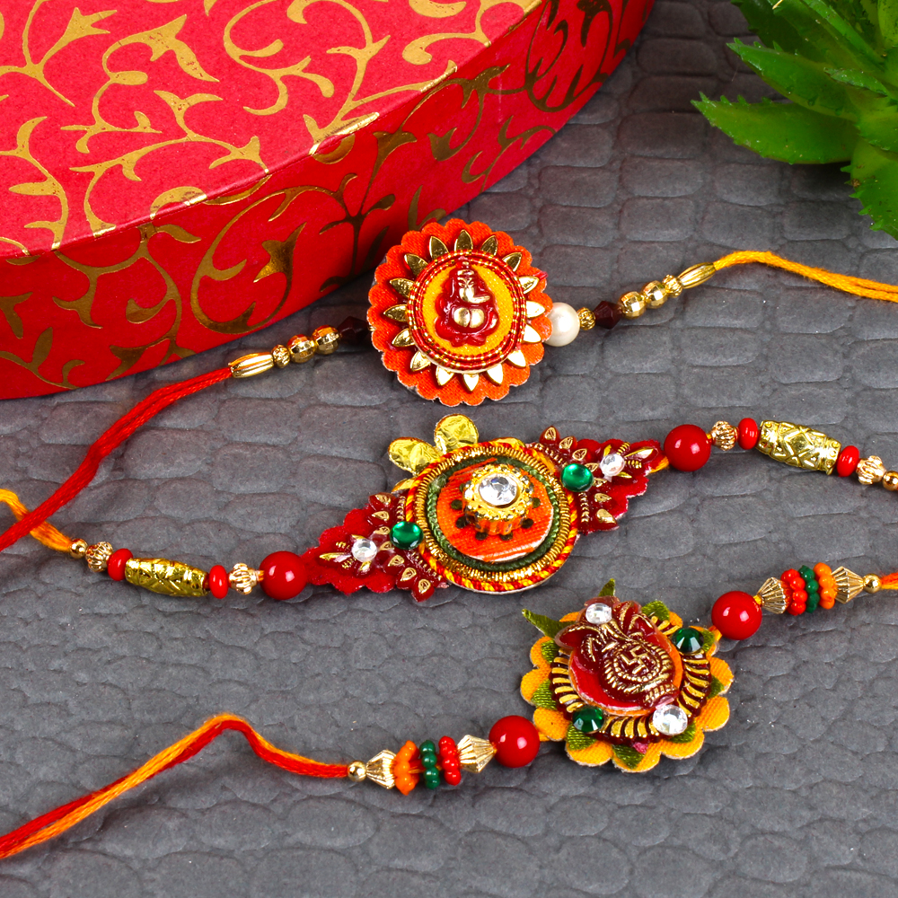 Floral Designer Rakhi Set