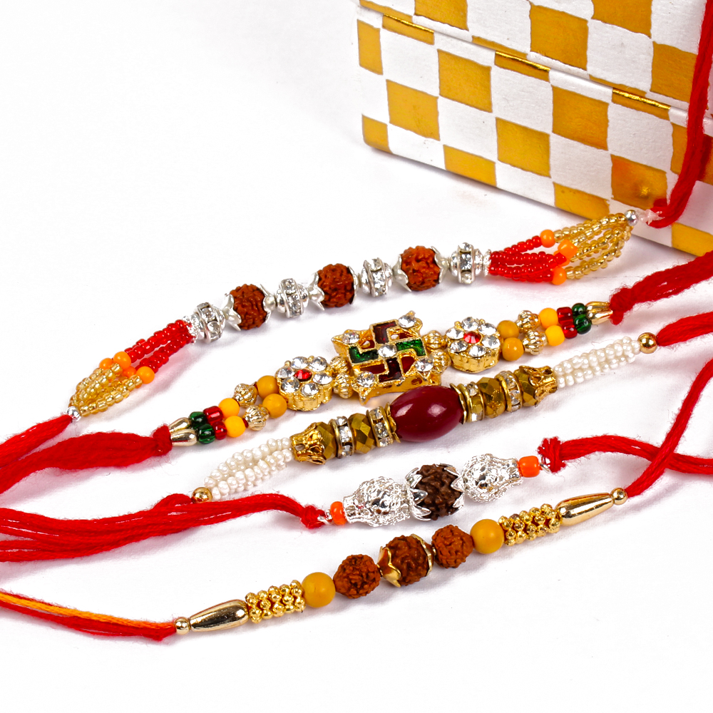 Five Devotional Rakhi Combo