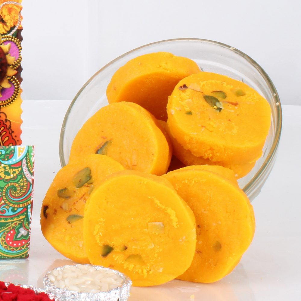 Rakhi with Kesar Peda