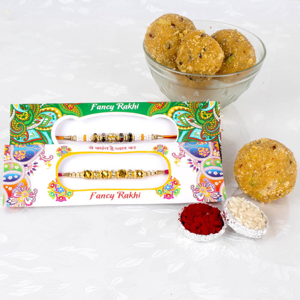 Fancy Rakhis with Ladoos