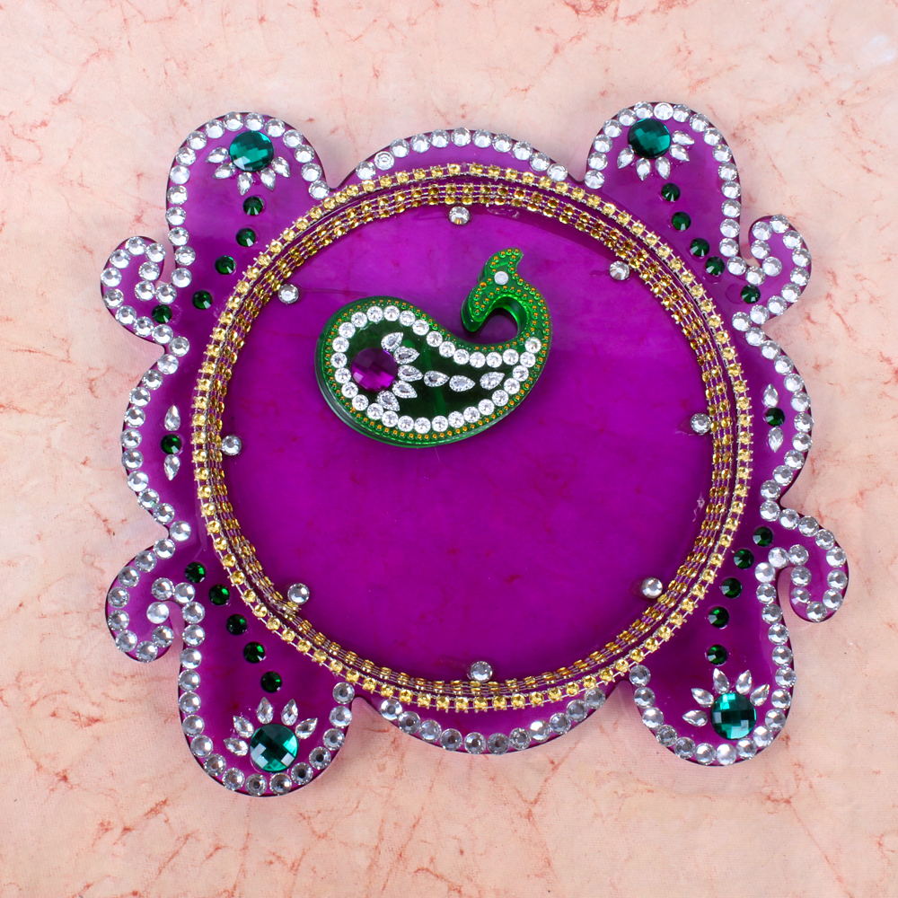 Designer Diamond Thali with Rakhi