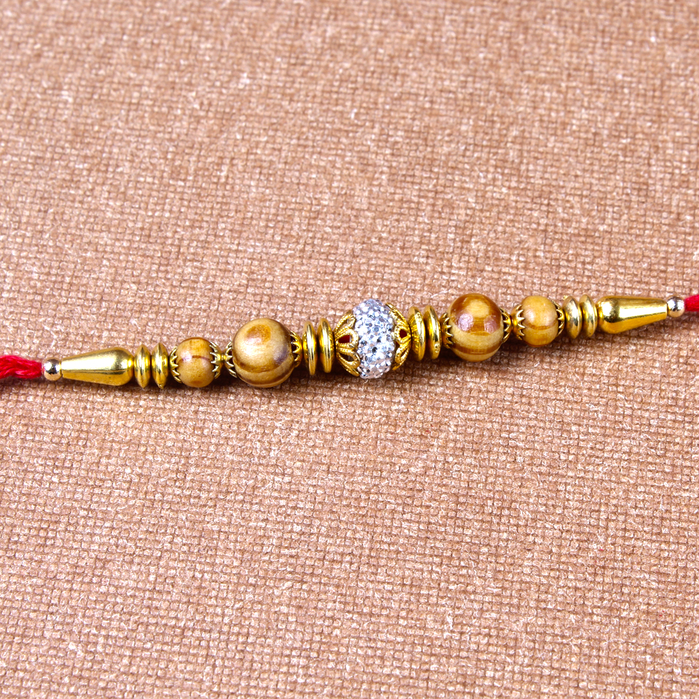 Small Silver Shiny Rakhi Thali with Soan Papadi