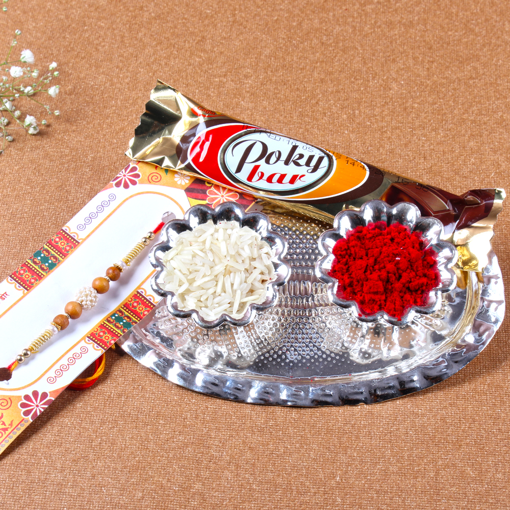 Small Silver Rakhi Thali for Raksha Bandhan