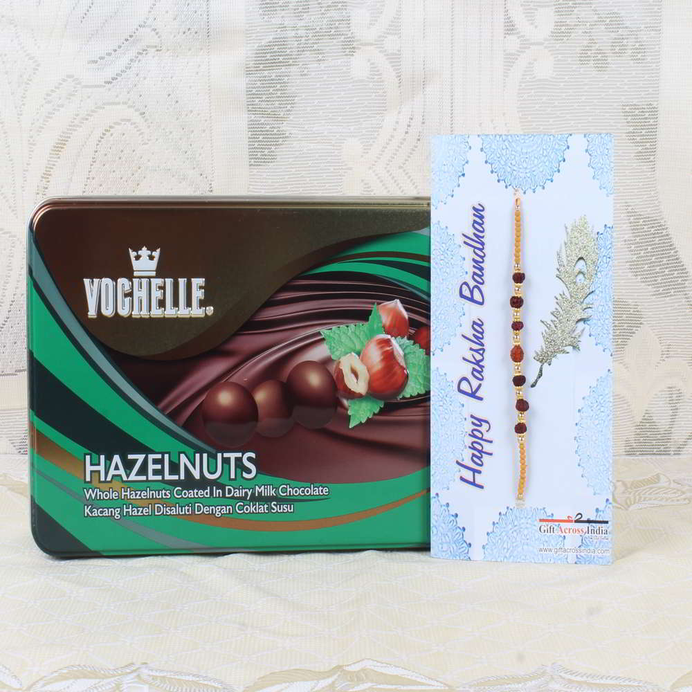 Hazelnuts Chocolate Box with Rakhi-Worldwide