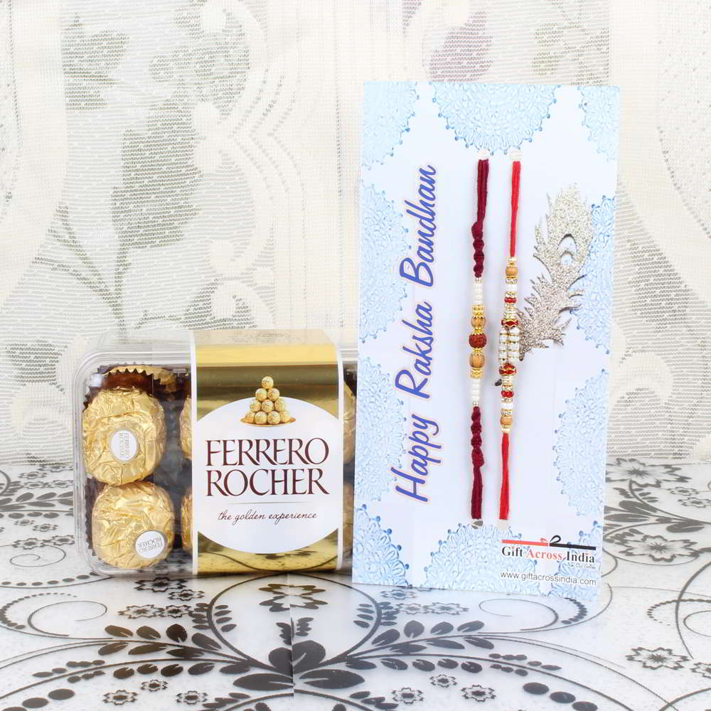 Ferrero Rocher Chocolate Box with Pair of Rakhis