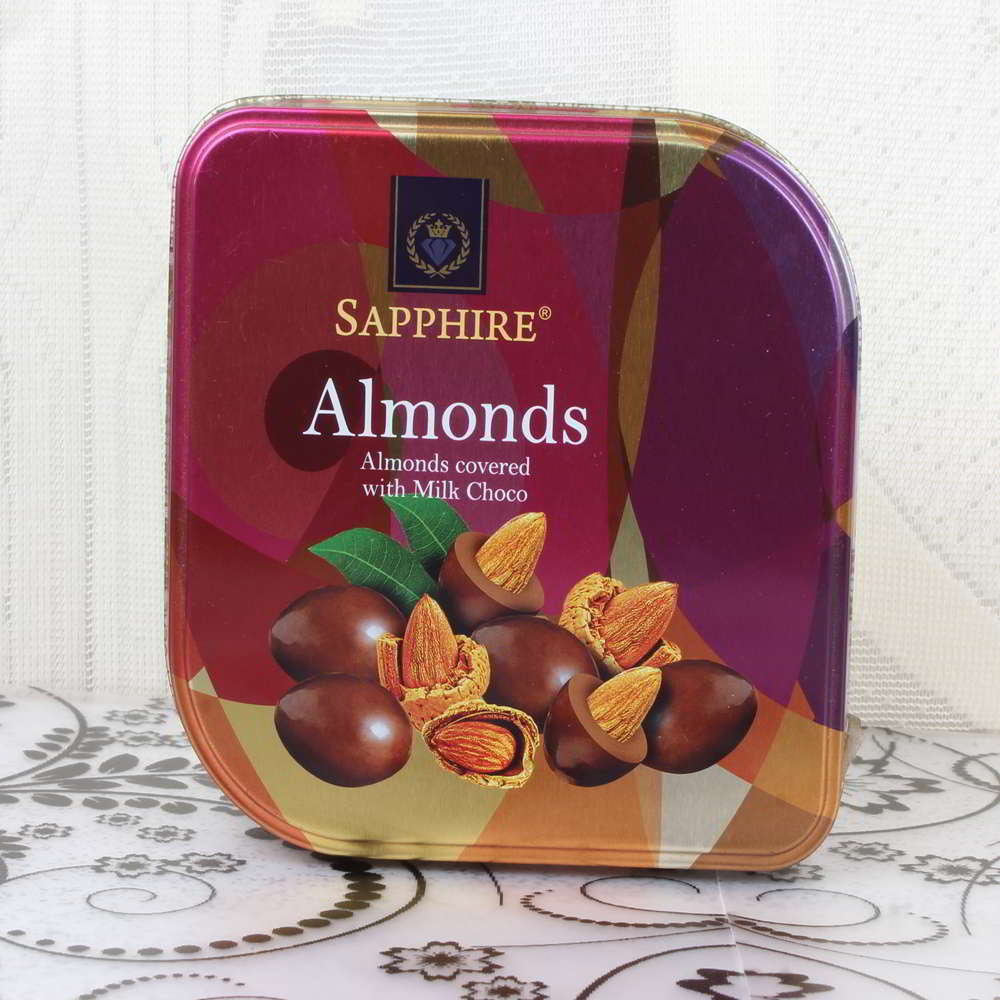 Almonds Chocolate Pack with Pair of Rakhis