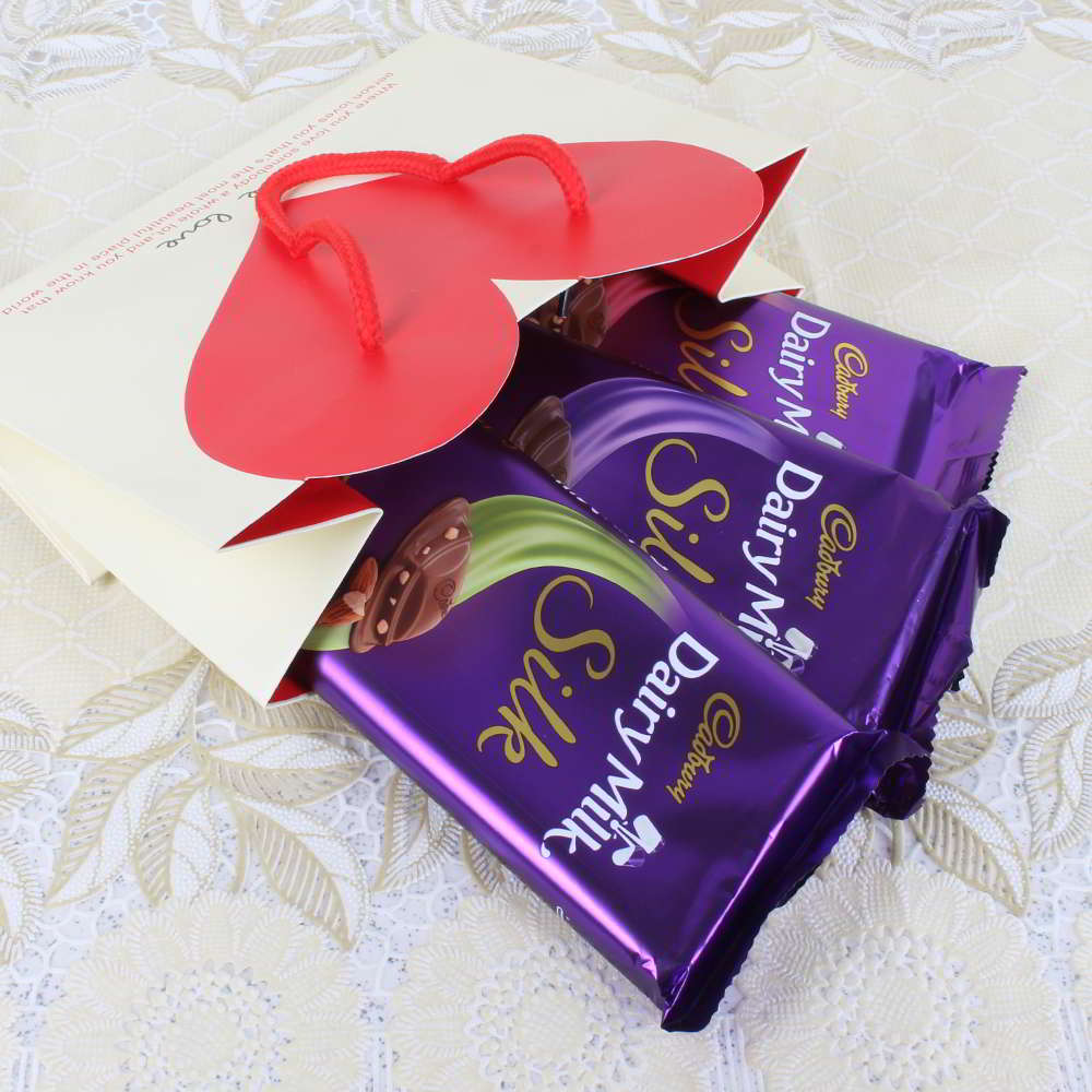 Cadbury Dairy Milk Silk Chocolate Bars with Three Rakhis