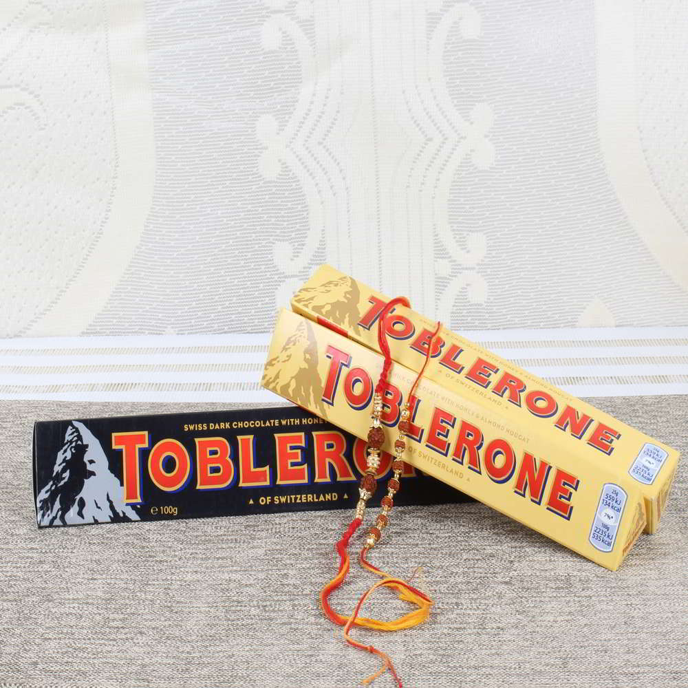 Toblerone Chocolate Bars with Pair of Rakhis