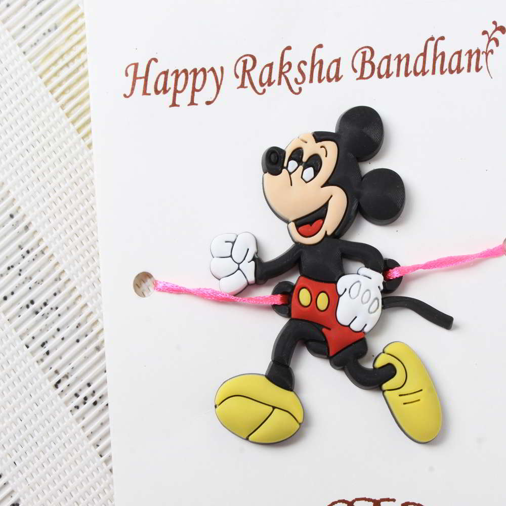 Fox Crystal Clear Chocolate Pack with Micky Mouse Rakhi