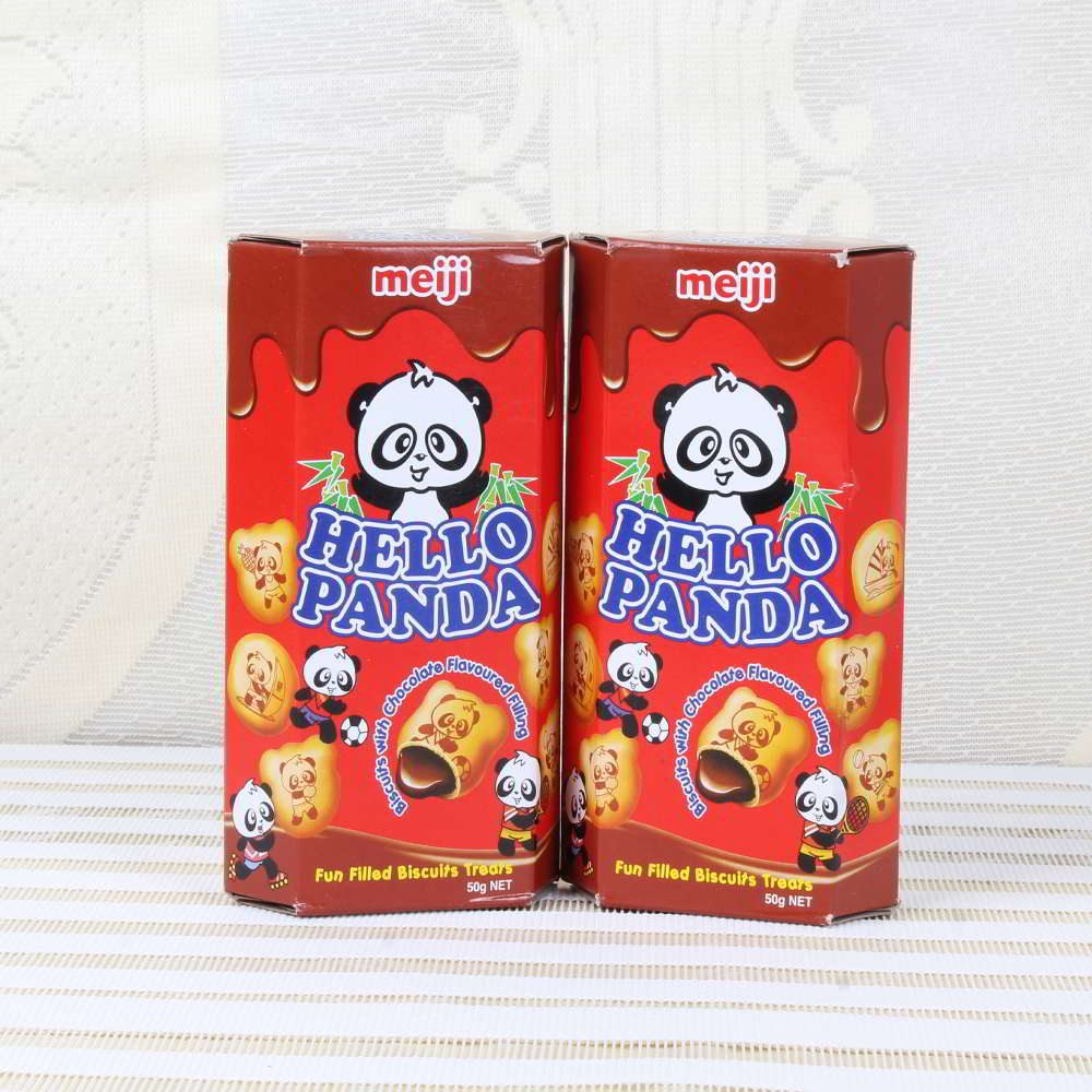 Hello Panda Chocolate Biscuits with Ben 10 Rakhi and Motu Patlu Rakhi