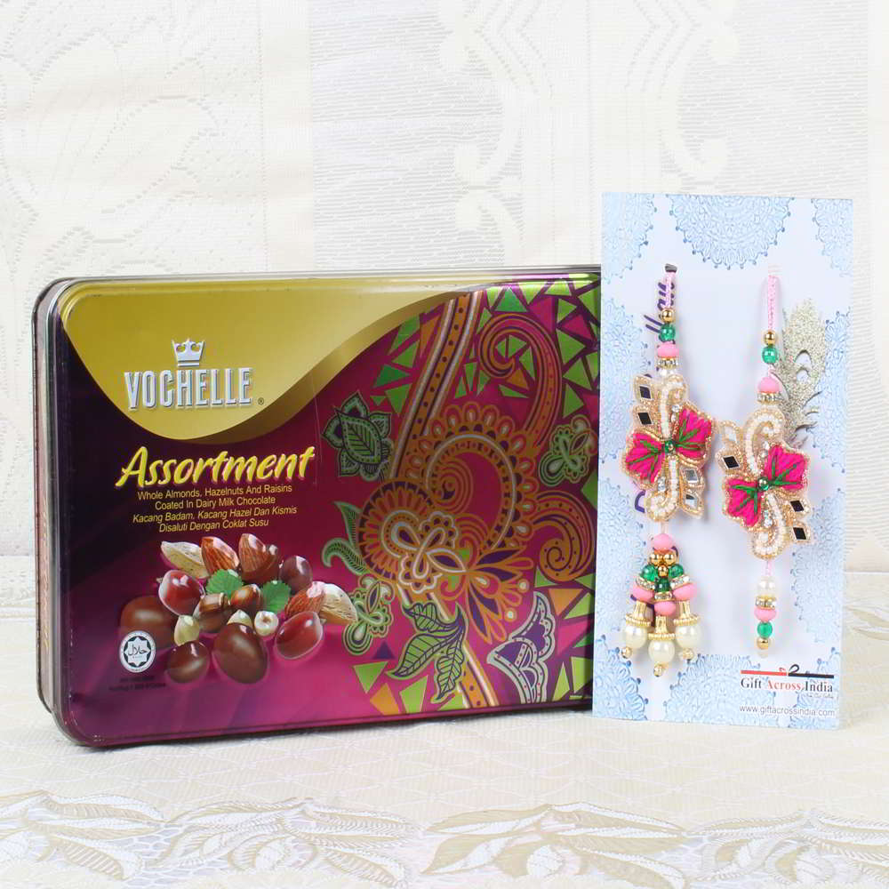 Assortment Chocolate Box with Lumba Rakhi-USA