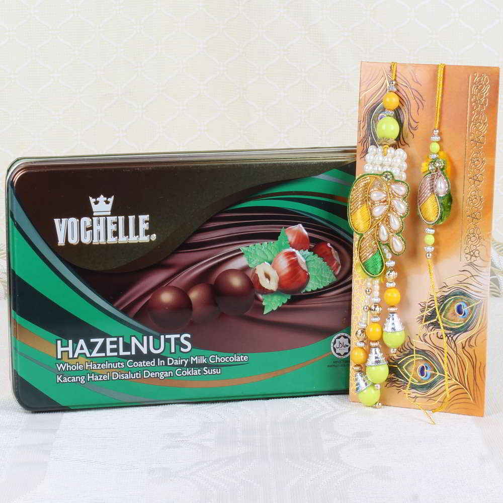 Vochelle Hazelnuts Chocolate Box with Lumba Rakhi