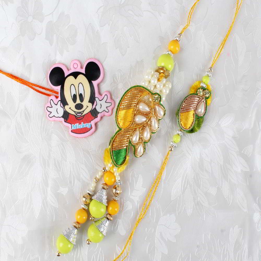 Family Combo of Bhaiya Bhabhi and Kids Rakhi Set