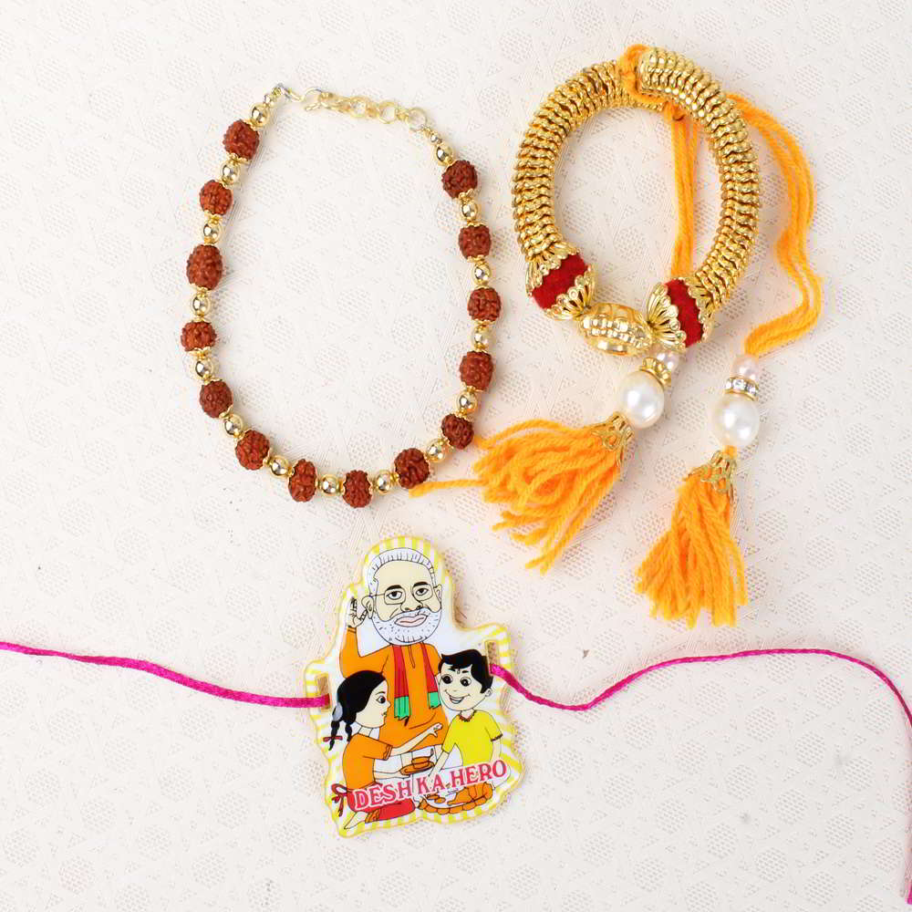 Marvellous Bhaiya Bhabhi with Cartoon Rakhi Family Combo