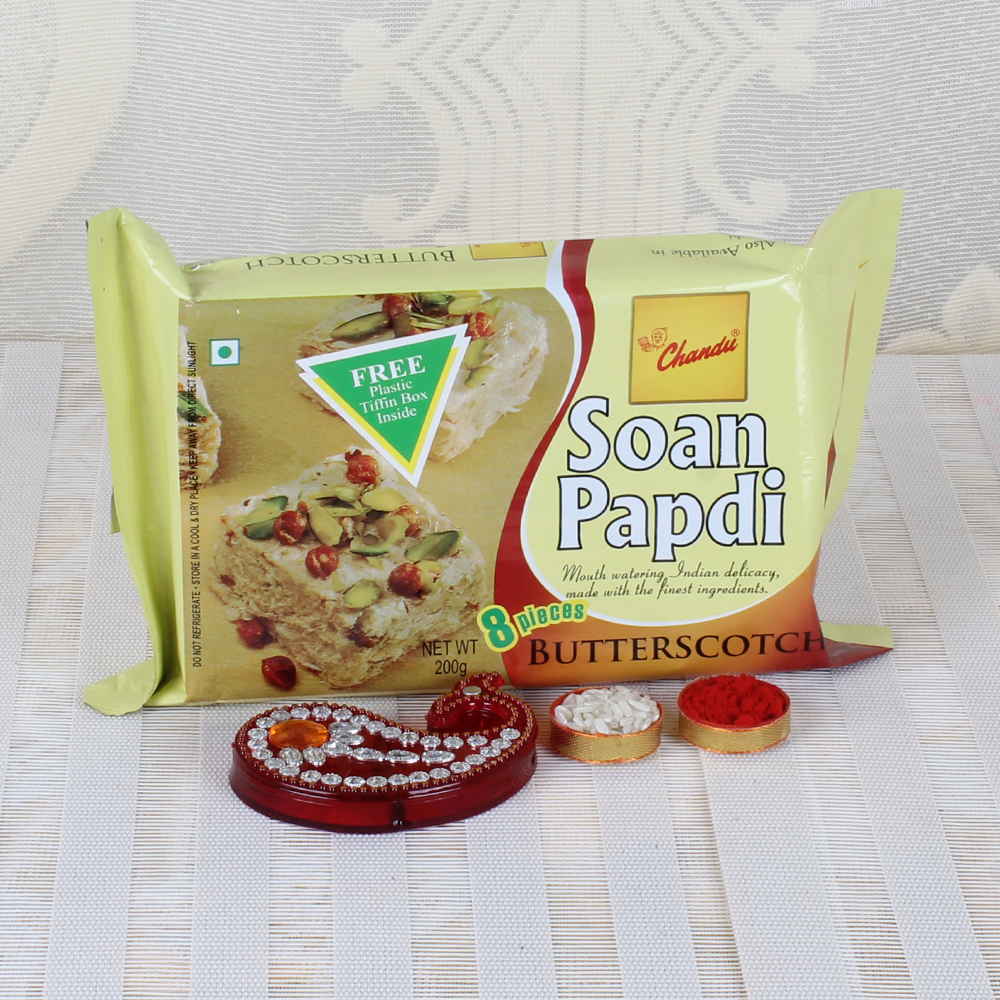 Butterscotch Soan Papdi Sweets with Bhai Dooj Tikka