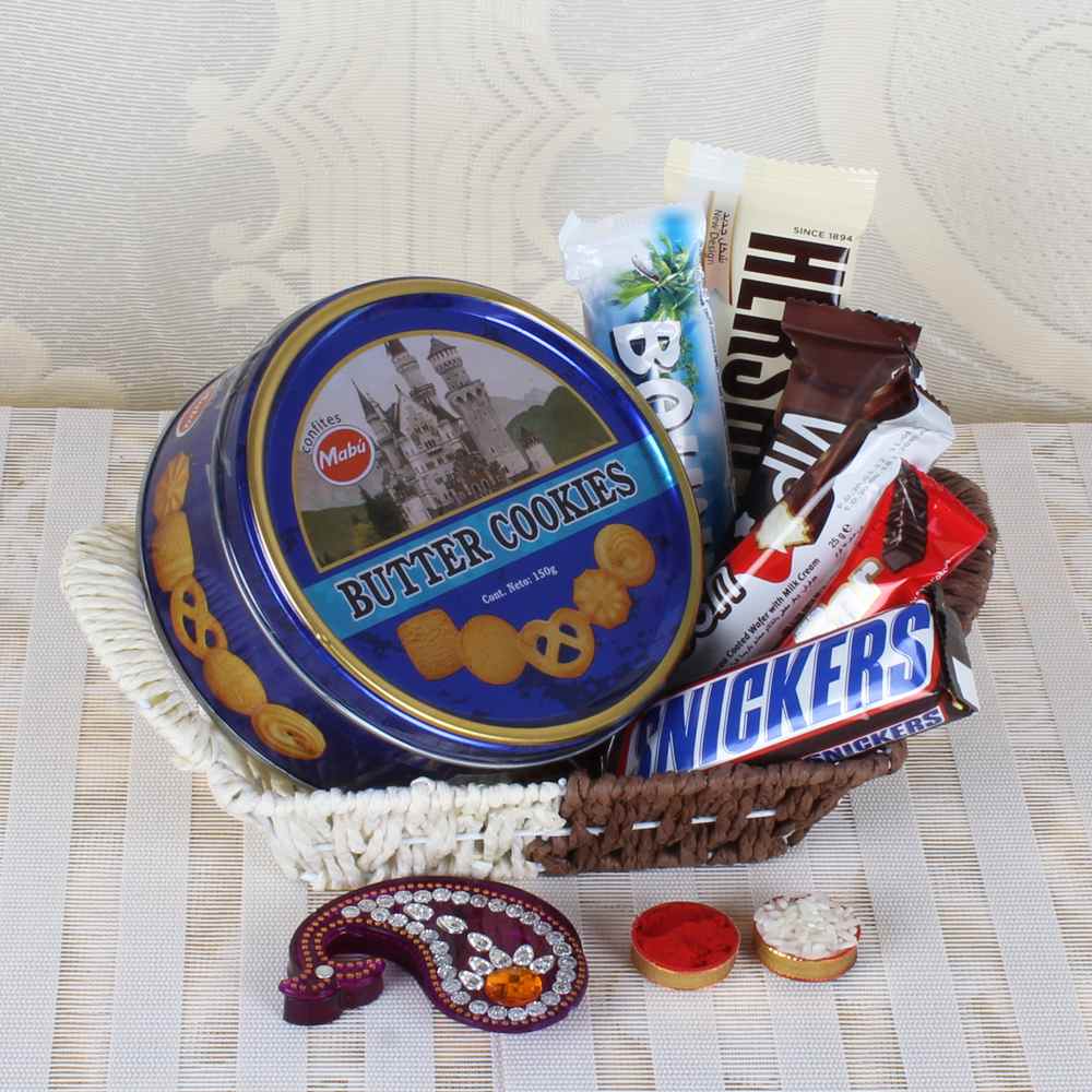 Bhaidooj Gift Basket of Cookies and Chocolates