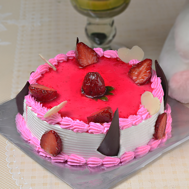Exotic Strawberry Birthday Cake