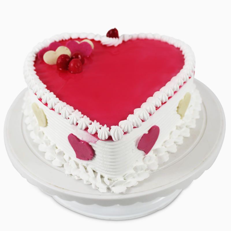 Heart shape Fresh Strawberry Cake