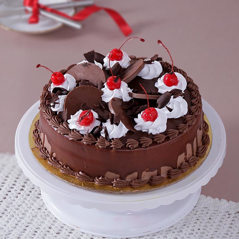 Eggless Chocolate Cherry Cake