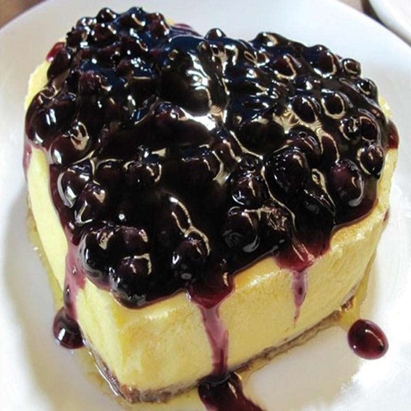 Heart Shape Eggless Blueberry Cheese Cake