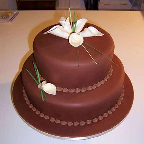 Two Tier Chocolate Fresh Cream Cake