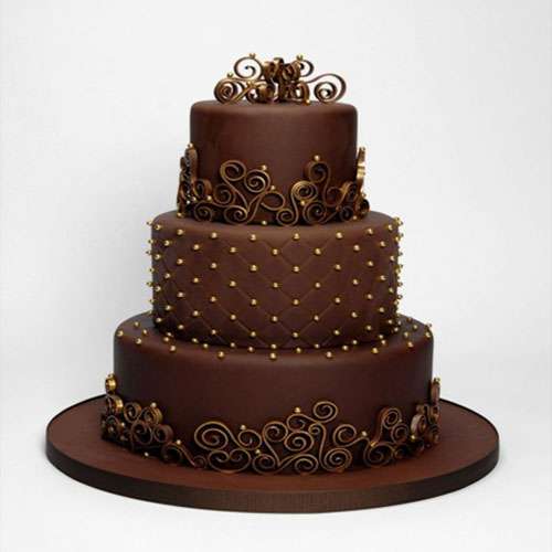 Three Tier Chocolate Fresh Cream Cake