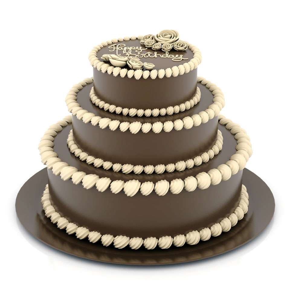 Three Tier Birthday Chocolate Cake