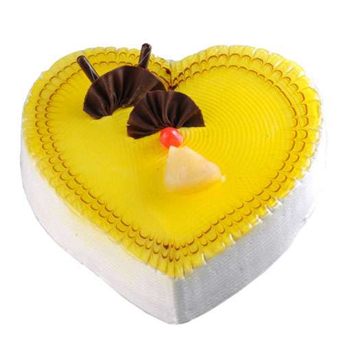 Pineapple Heart Shape Cake from Five Star Bakery