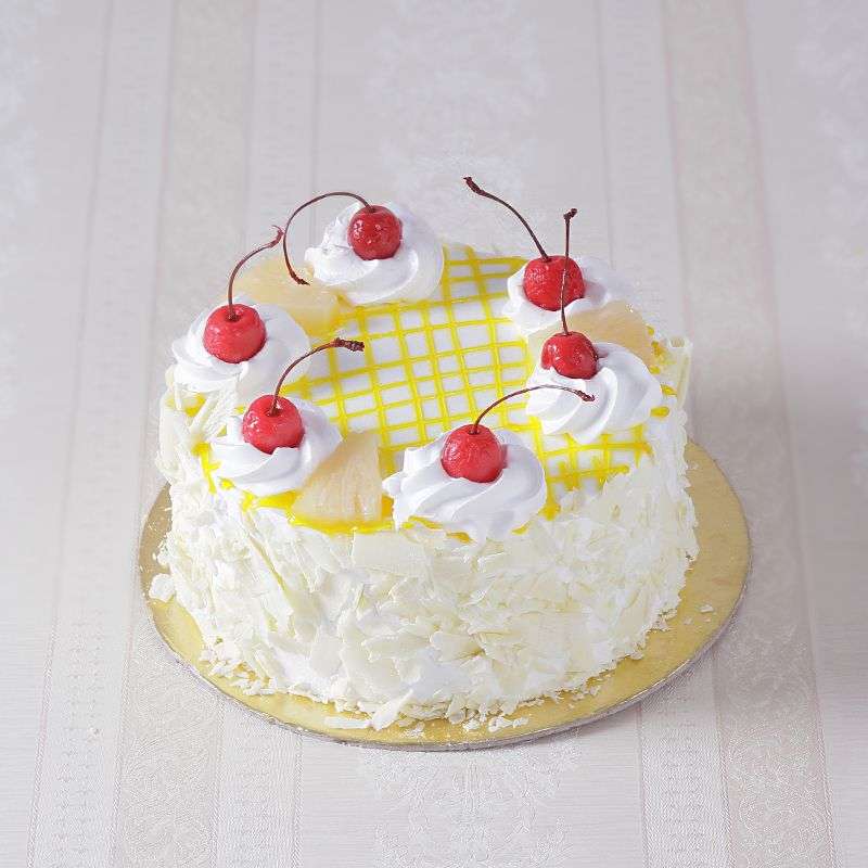 Eggless Pineapple Fresh Cream Cake from Five Star Bakery