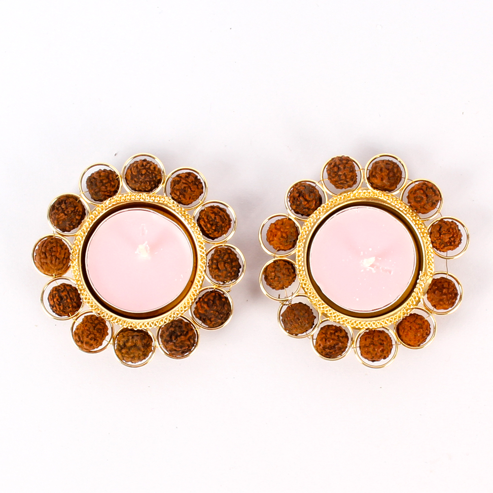 Pair of Traditional Rudraksha Diyas