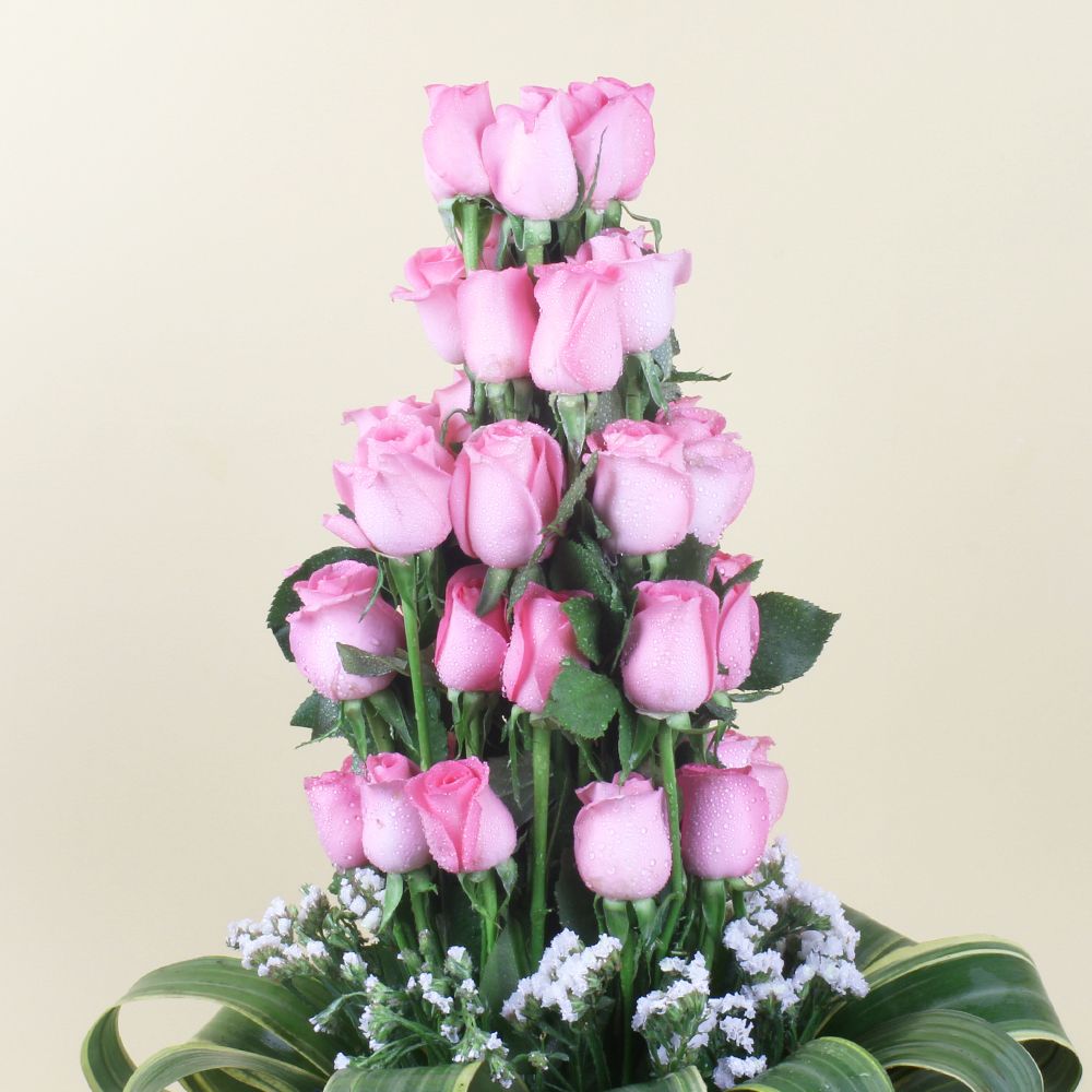 Adorable Pink Roses Arrangement