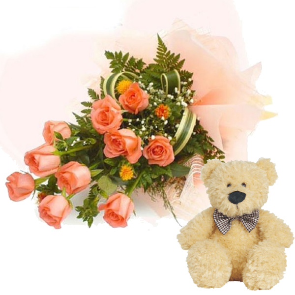 Teddy Bear With Flowers