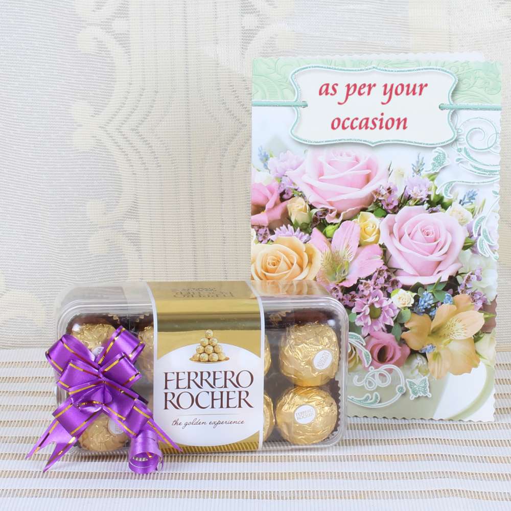Express Gift of 16 Pcs Ferrero Rocher Box with Greeting Card
