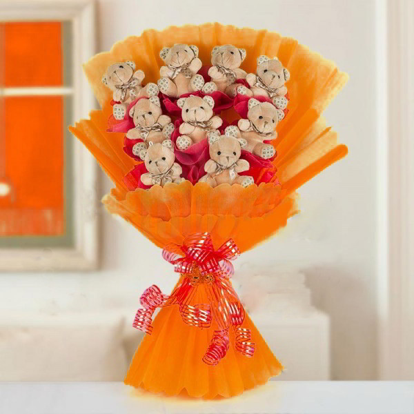 Cute Teddy Bouquet Online